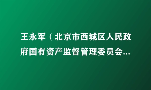 王永军(北京市西城区人民政府国有资产监督管理委员会党委委员、副主任)