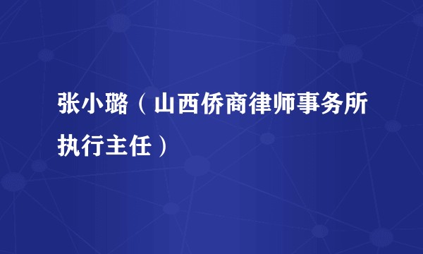 张小璐（山西侨商律师事务所执行主任）
