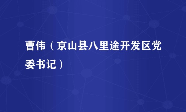 曹伟（京山县八里途开发区党委书记）