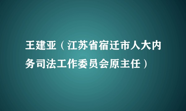 王建亚（江苏省宿迁市人大内务司法工作委员会原主任）