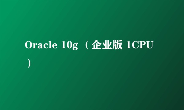 Oracle 10g （企业版 1CPU）
