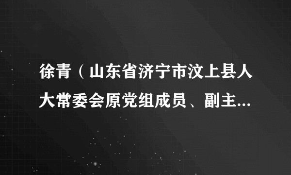 徐青(山东省济宁市汶上县人大常委会原党组成员、副主任,县总工会主席)