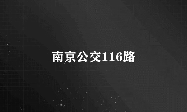 南京公交116路