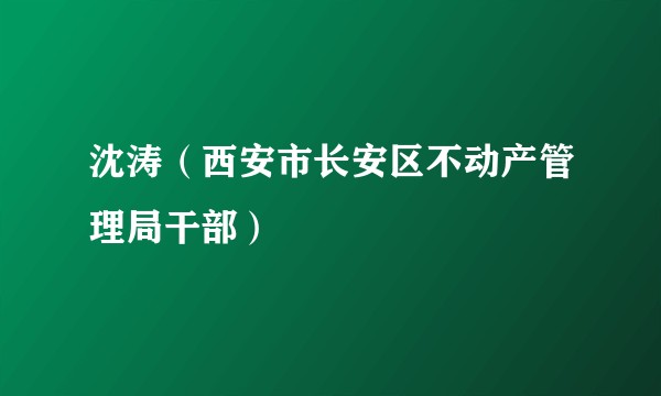 沈涛（西安市长安区不动产管理局干部）