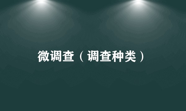 微调查（调查种类）