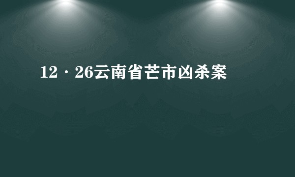 12·26云南省芒市凶杀案