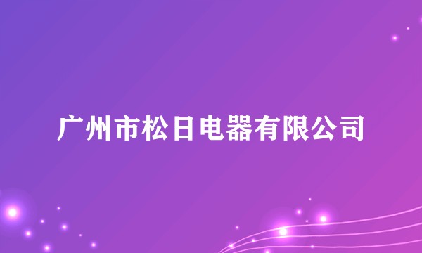 广州市松日电器有限公司