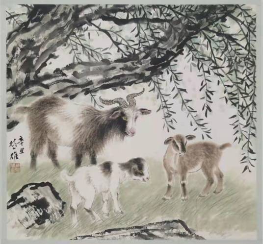 三羊开泰（方楚雄创作的画）