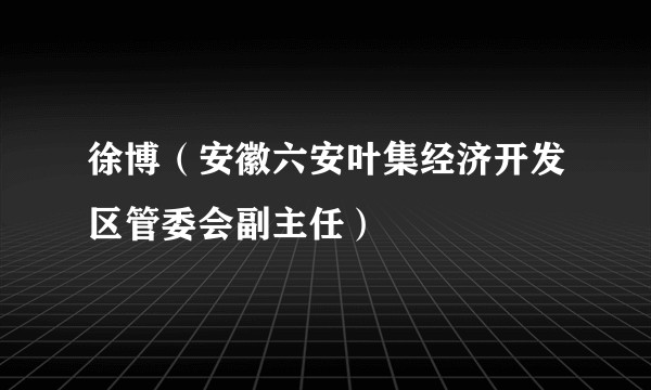 徐博（安徽六安叶集经济开发区管委会副主任）