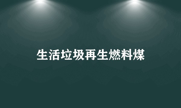 生活垃圾再生燃料煤