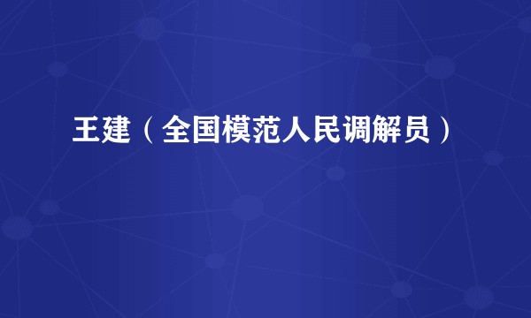 王建(全国模范人民调解员)