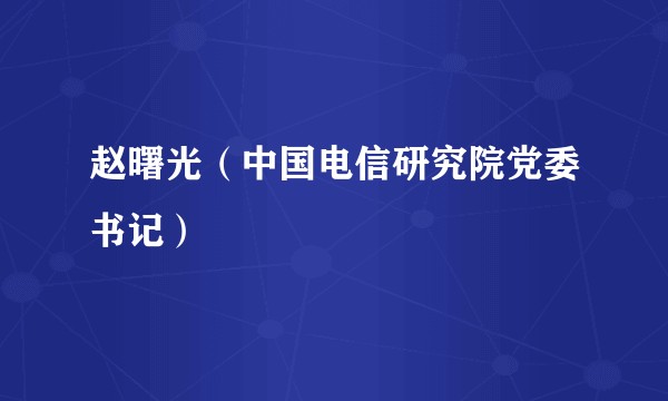 赵曙光（中国电信研究院党委书记）