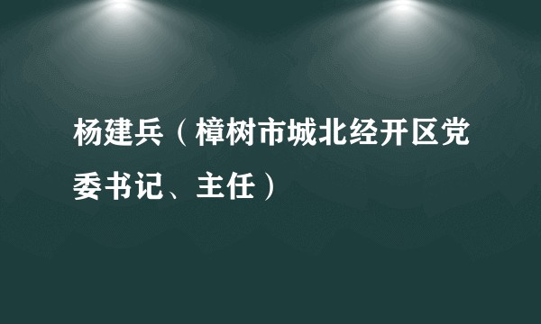 杨建兵（樟树市城北经开区党委书记、主任）