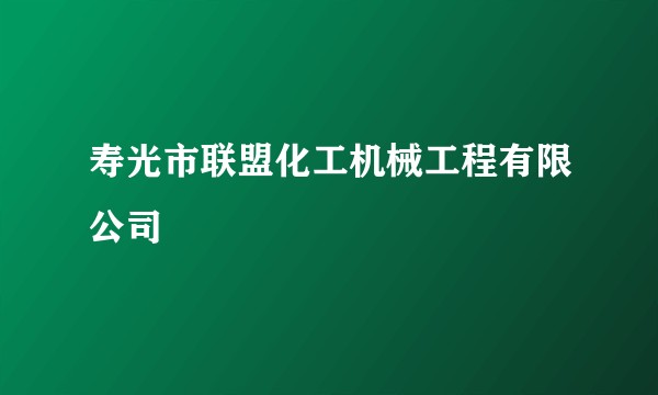 寿光市联盟化工机械工程有限公司