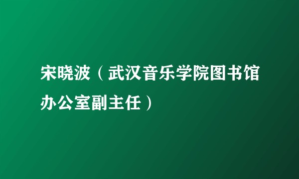 宋晓波（武汉音乐学院图书馆办公室副主任）