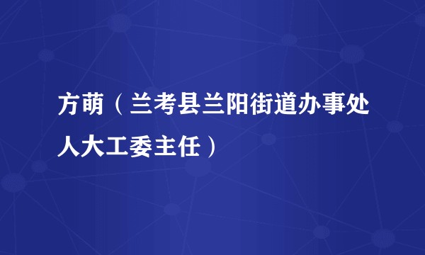 方萌（兰考县兰阳街道办事处人大工委主任）