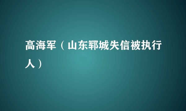 高海军（山东郓城失信被执行人）