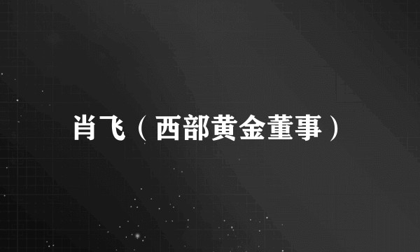 肖飞（西部黄金董事）