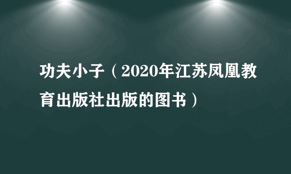 功夫小子（2020年江苏凤凰教育出版社出版的图书）