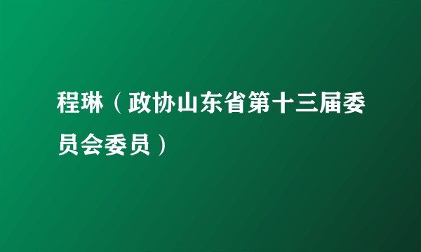 程琳（政协山东省第十三届委员会委员）