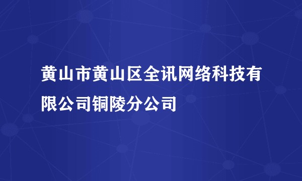 黄山市黄山区全讯网络科技有限公司铜陵分公司