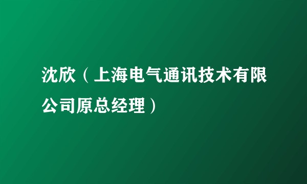 沈欣（上海电气通讯技术有限公司原总经理）