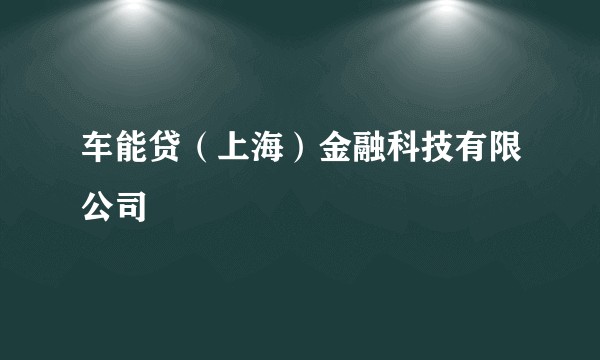 车能贷（上海）金融科技有限公司