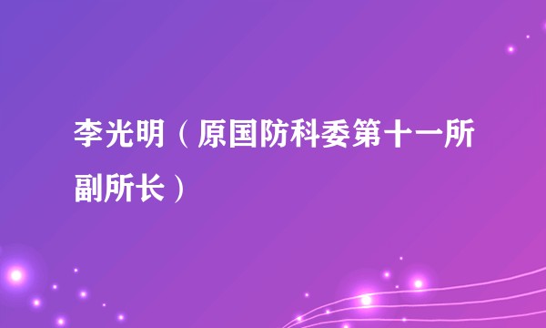 李光明(原国防科委第十一所副所长)