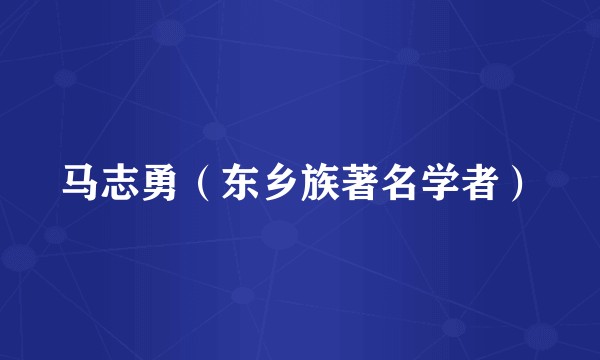 马志勇(东乡族著名学者)