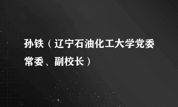 孙铁（辽宁石油化工大学党委常委、副校长）
