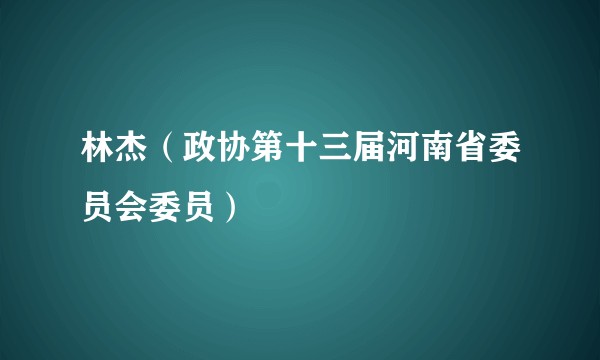 林杰（政协第十三届河南省委员会委员）