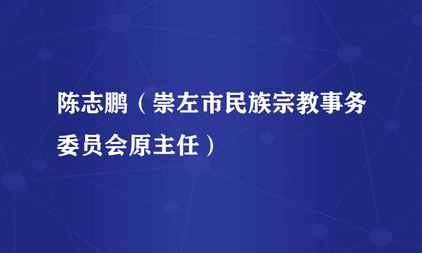 陈志鹏（崇左市民族宗教事务委员会原主任）