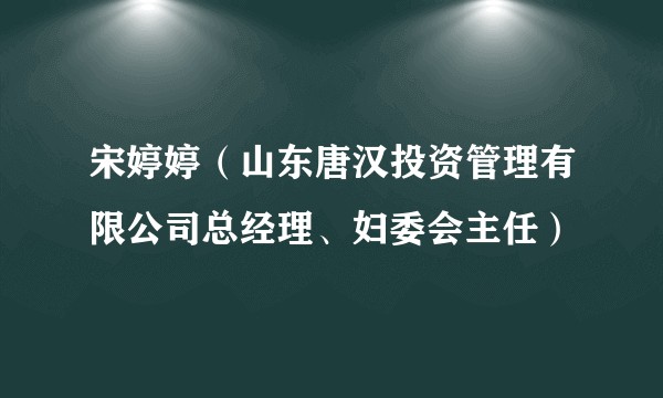 宋婷婷（山东唐汉投资管理有限公司总经理、妇委会主任）