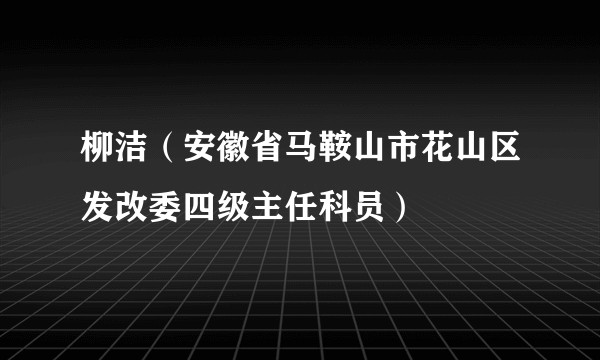 柳洁（安徽省马鞍山市花山区发改委四级主任科员）