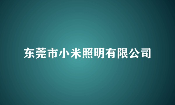 东莞市小米照明有限公司