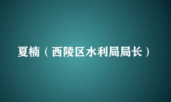 夏楠(西陵区水利局局长)