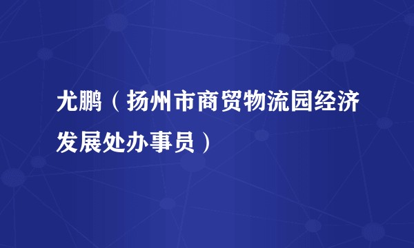 尤鹏（扬州市商贸物流园经济发展处办事员）