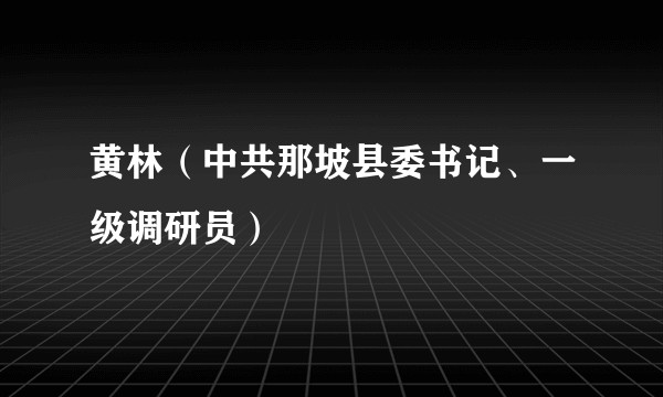 黄林（中共那坡县委书记、一级调研员）