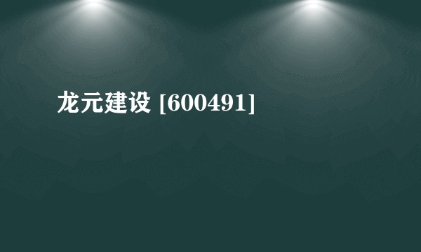 龙元建设 [600491]