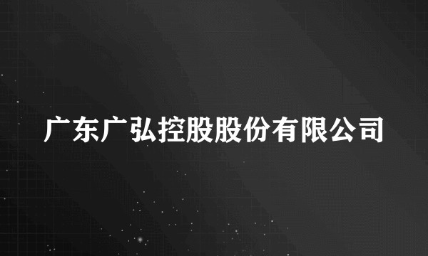广东广弘控股股份有限公司