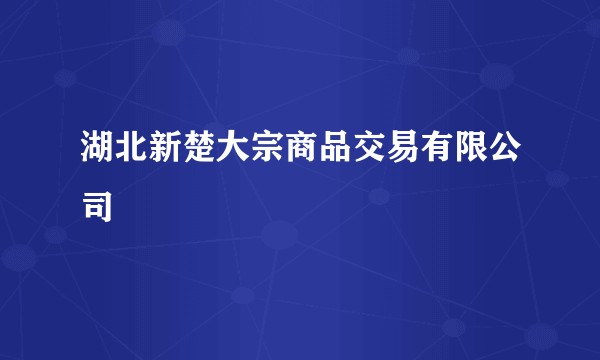 湖北新楚大宗商品交易有限公司