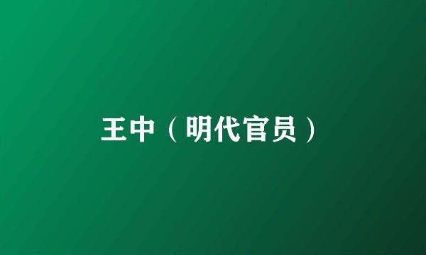 王中（明代官员）