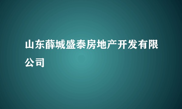 山东薛城盛泰房地产开发有限公司