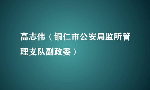 高志伟（铜仁市公安局监所管理支队副政委）