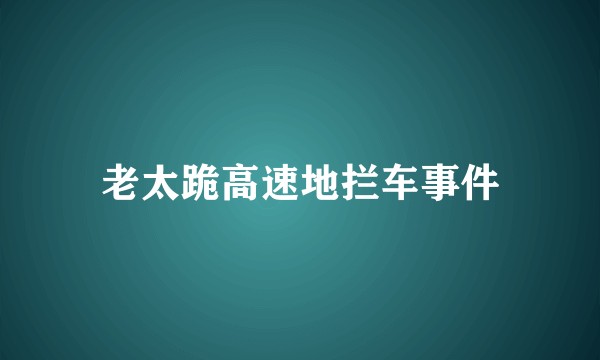 老太跪高速地拦车事件