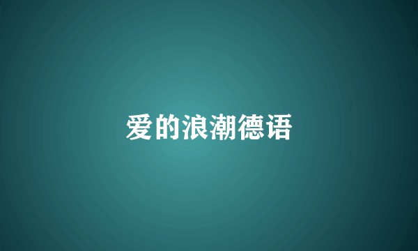 爱的浪潮德语