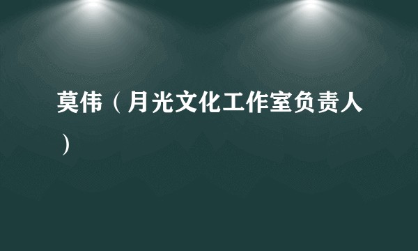 莫伟（月光文化工作室负责人）