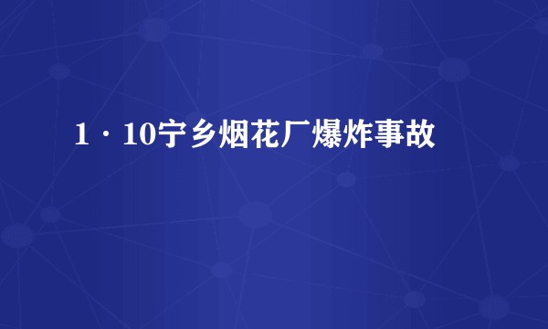 1·10宁乡烟花厂爆炸事故