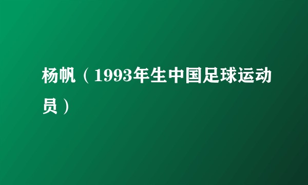 杨帆（1993年生中国足球运动员）