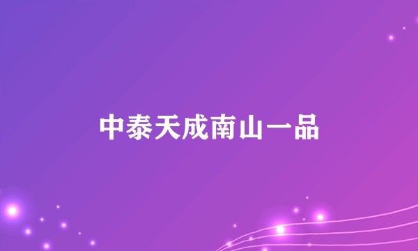 中泰天成南山一品